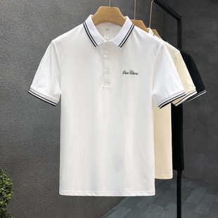 潮牌潮流t恤2025夏季 时尚 男士 新款 男短袖 高端上衣 流行翻领polo衫
